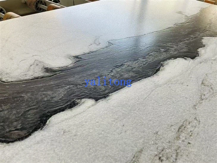 Leather marble finish