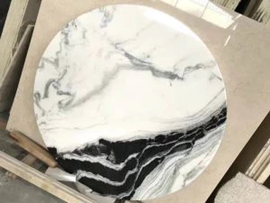 Panda Bijeli mramorni okrugli stol