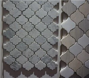 Bijela Carrara mramorna arabeska mozaička pločica polirana